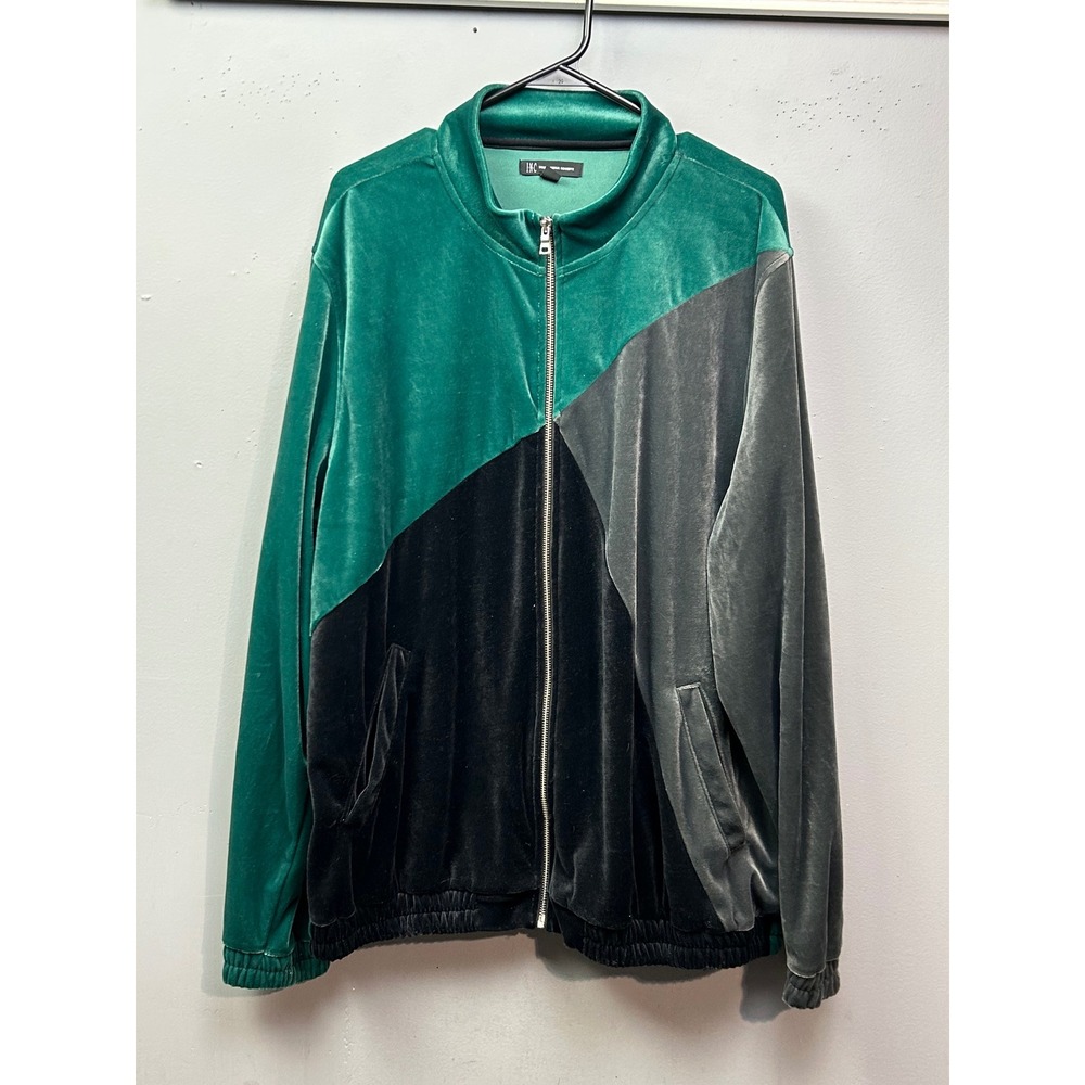 INC‎ International Concepts XXL Velvet Colorblock Zip Up Jacket